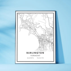 Burlington, Vermont Modern Map Print 