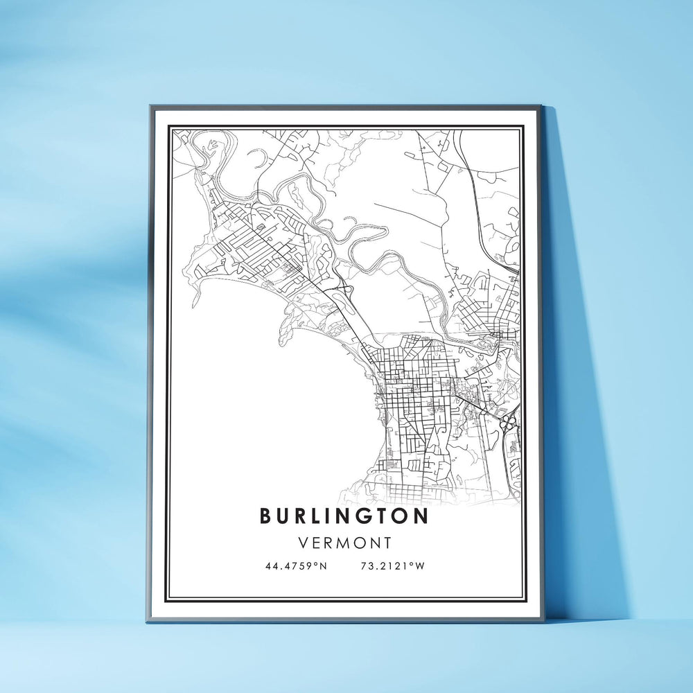 Burlington, Vermont Modern Map Print 