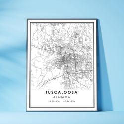 Tuscaloosa, Alabama Modern Map Print 