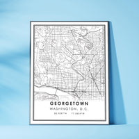 
              Georgetown, Washington DC Modern Map Print 
            