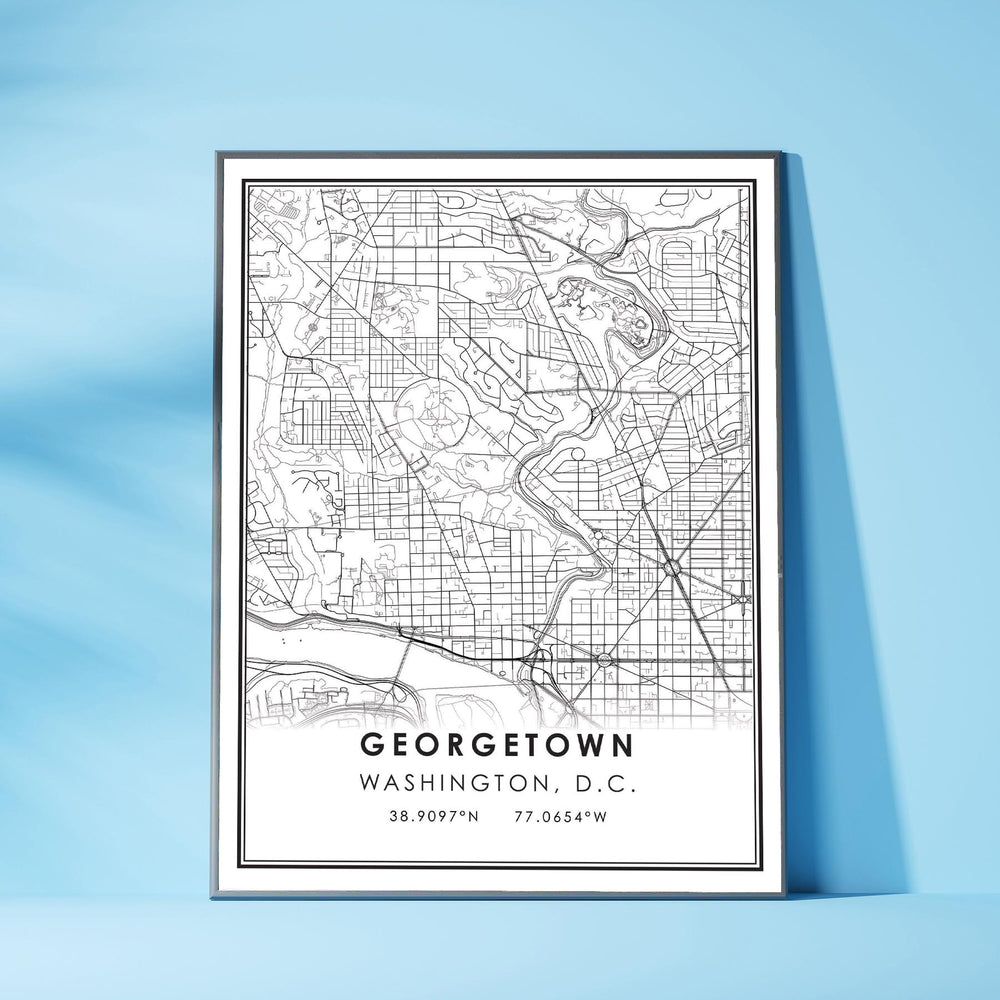 Georgetown, Washington DC Modern Map Print 