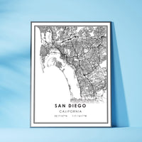 
              San Diego, California Modern Map Print 
            