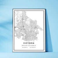 Victoria, British Columbia Modern Style Map Print 