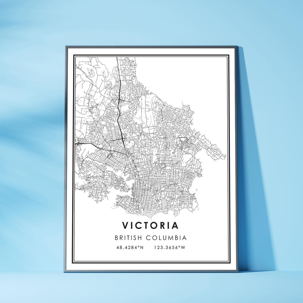 Victoria, British Columbia Modern Style Map Print 