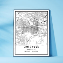 Little Rock, Arkansas Modern Map Print 