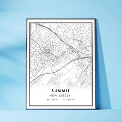 Summit, New Jersey Modern Map Print 