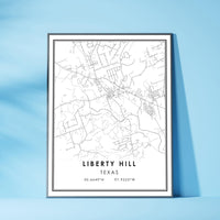 
              Liberty Hill, Texas Modern Map Print
            