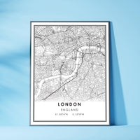
              London, England Modern Style Map Print 
            