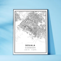 
              Douala, Cameroon Modern Style Map Print 
            