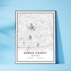 Dubois County, Indiana Modern Map Print 
