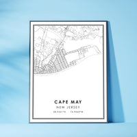 
              Cape May, New Jersey Modern Map Print 
            