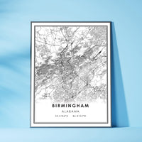 
              Birmingham, Alabama Modern Map Print 
            