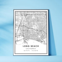 
              Long Beach, California Modern Map Print 
            