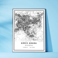 
              Addis Ababa, Ethiopia Modern Style Map Print 
            