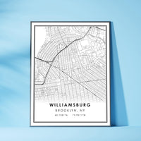 
              Williamsburg, Brooklyn Modern Map Print
            