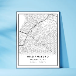 Williamsburg, Brooklyn Modern Map Print
