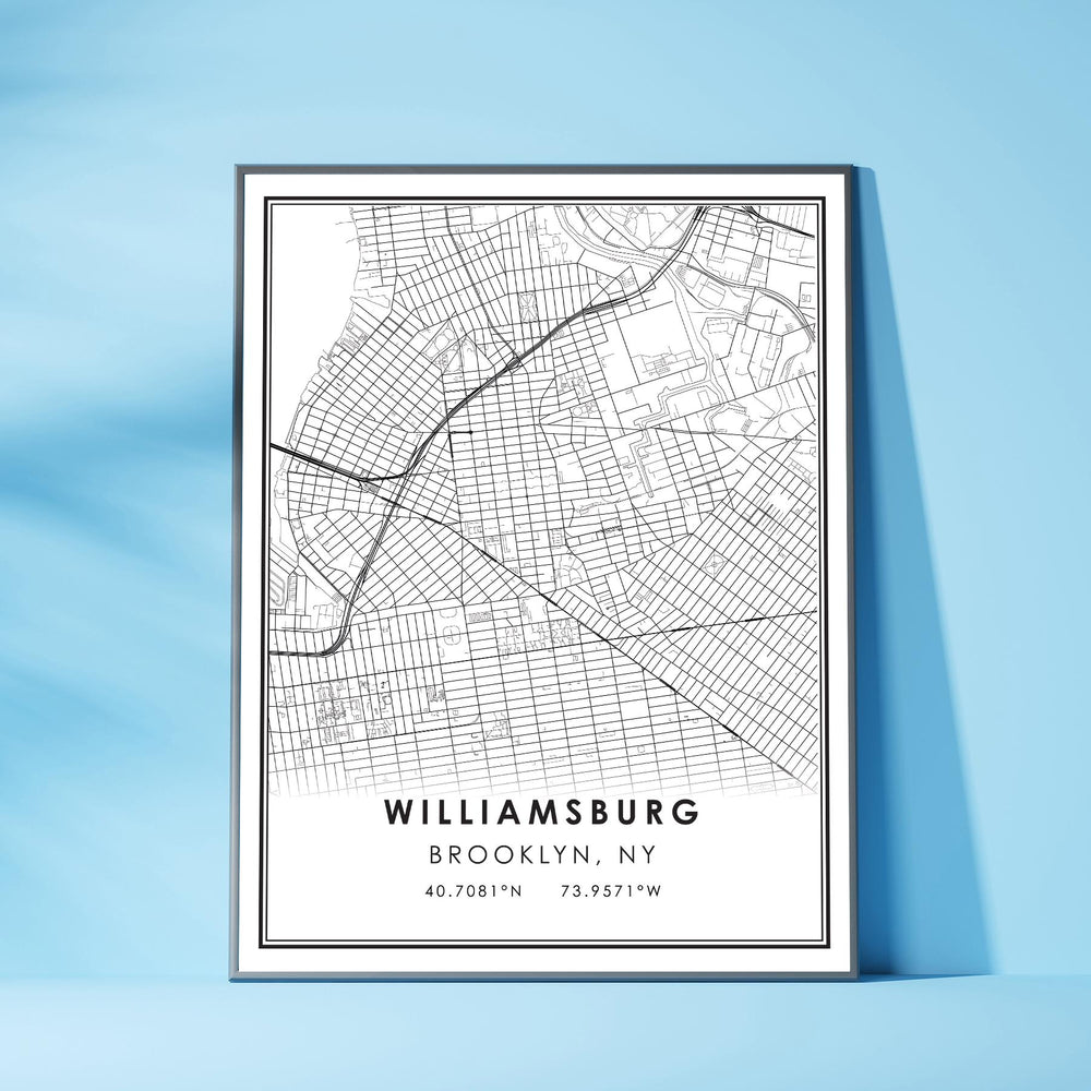 Williamsburg, Brooklyn Modern Map Print