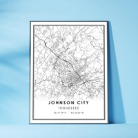 
              Johnson City, Tennessee Modern Map Print 
            