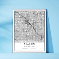 Anaheim, California Modern Map Print 