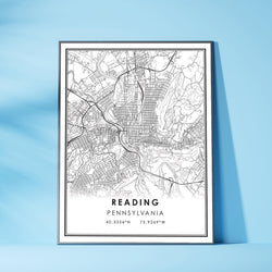 Reading, Pennsylvania Modern Map Print