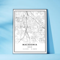 
              Macedonia, Ohio Modern Map Print
            