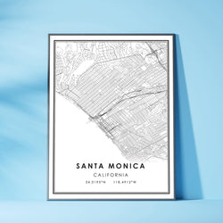 Santa Monica, California Modern Map Print