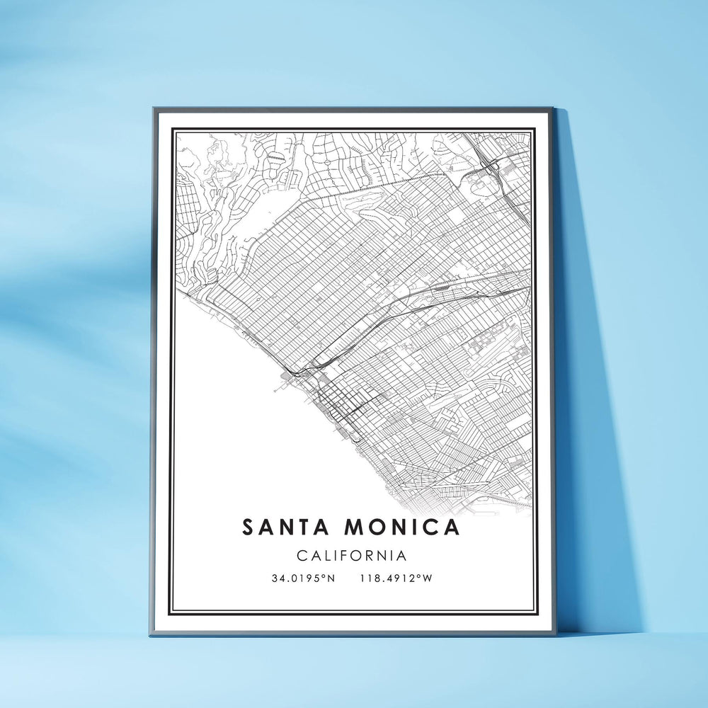 Santa Monica, California Modern Map Print