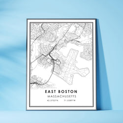 East Boston, Massachusetts Modern Map Print 