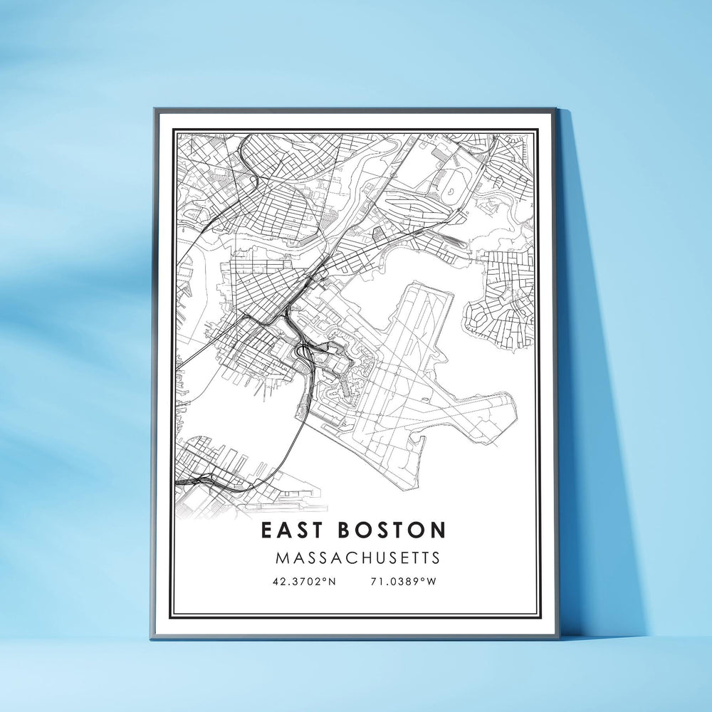 East Boston, Massachusetts Modern Map Print 