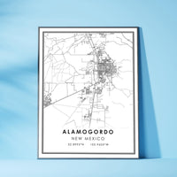 
              Alamogordo, New Mexico Modern Map Print 
            