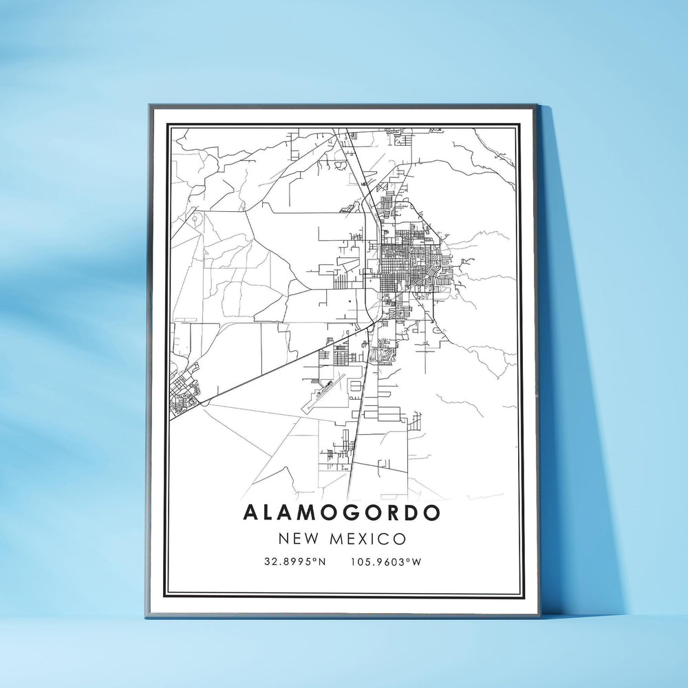 Alamogordo, New Mexico Modern Map Print 