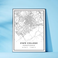 
              State College, Pennsylvania Modern Map Print 
            