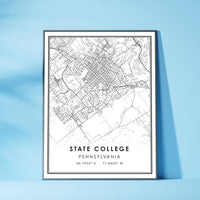 State College, Pennsylvania Modern Map Print 