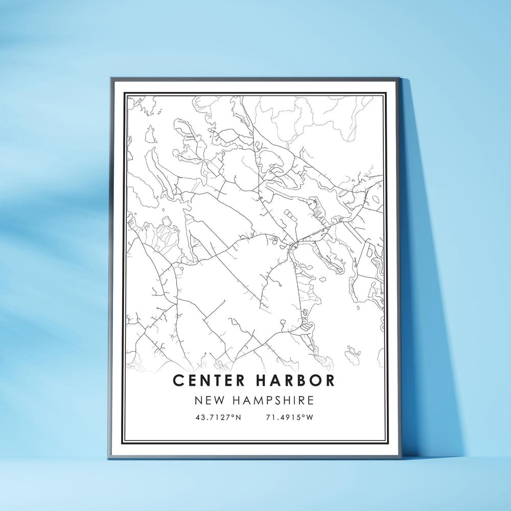 Center Harbor, New Hampshire Modern Map Print 