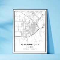 Junction City, Kansas Modern Map Print
