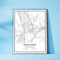 
              Onalaska, Wisconsin Modern Map Print 
            