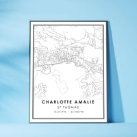 
              Charlotte Amalie, ST Thomas Modern Map Print 
            