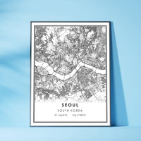 
              Seoul, South Korea Modern Style Map Print 
            
