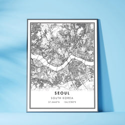 Seoul, South Korea Modern Style Map Print 