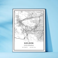 Golden, Colorado Modern Map Print 