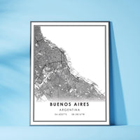 
              Buenos Aires, Argentina Modern Style Map Print 
            