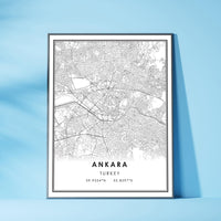 
              Ankara, Turkey Modern Style Map Print 
            