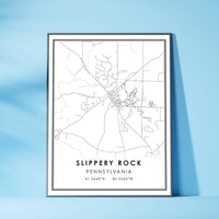 
              Slippery Rock, Pennsylvania Modern Map Print 
            