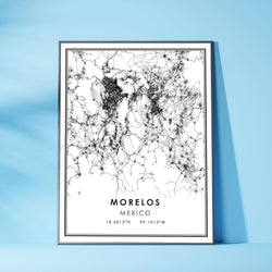 Morelos, Mexico Modern Style Map Print 