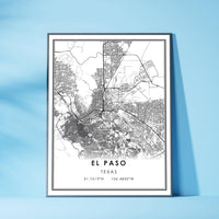 El Paso, Texas Modern Map Print 