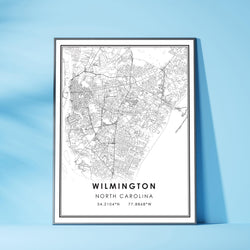 Wilmington, North Carolina Modern Map Print 