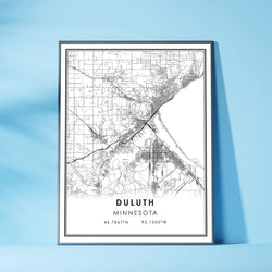 Duluth, Minnesota Modern Map Print 
