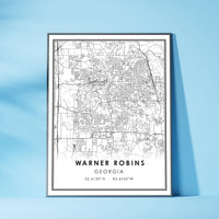 
              Warner Robins, Georgia Modern Map Print 
            