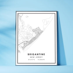 Brigantine, New Jersey Modern Map Print 