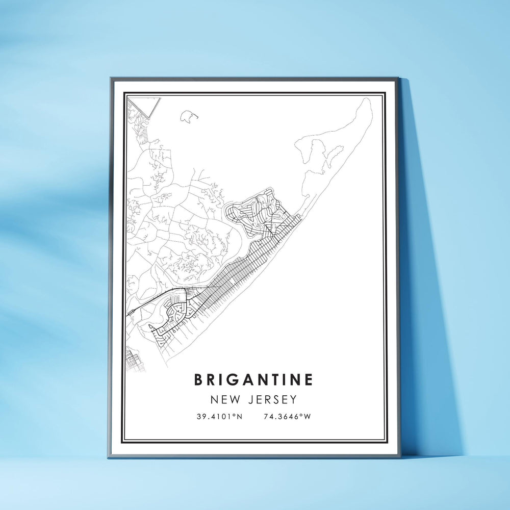 Brigantine, New Jersey Modern Map Print 